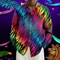 thumbnail image 1 of Mens Shirts Carnival Digital Print Stylish Plus Size Loose Lapel Long Sleeve Button Down Top Casual Comfortable Shirt for Men Multicolour L, 1 of 4