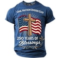 thumbnail image 1 of Mens Shirts Casual 250th Anniversary USA 250 Years of Freedom Short Sleeve Tops, 1 of 3