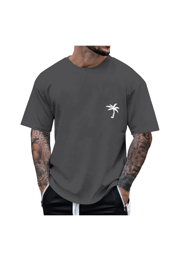 Mens Shirts Casual Black Quick Dry Moisture Wicking T-Shirts Crew Neck Short Sleeve for Gym Athletic Running Dark Gray,XXL