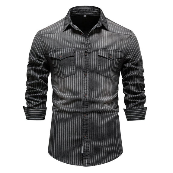 Mens Shirts Casual Button Down Rose Print Solid Color Long Sleeve Lapel Khaki Beach Fall Clothes for Men size L