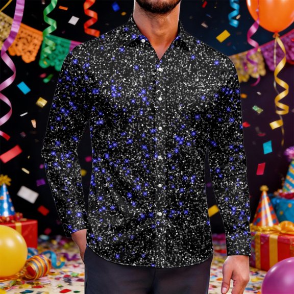 Mens Shirts Casual Carnival Business Long Sleeve Button Down Lapel Top Stylish Daily Wear Comfortable Dress Shirt for Men A L