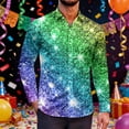 thumbnail image 1 of Mens Shirts Casual Carnival Business Long Sleeve Button Down Lapel Top with Stylish Design Comfortable Dress Shirt for Men A XXL, 1 of 4
