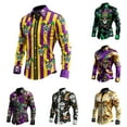 thumbnail image 1 of Mens Shirts Casual Carnival Festival Button Down Long Sleeve Top Breathable Party Holiday Outdoor Event Comfy Shirt for Men Purple XXXXXL, 1 of 4