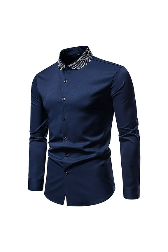 Mens Shirts Casual Luxury Business Dress Shirts Regular Fit Work Shirt Urban Stylish Tops