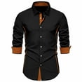thumbnail image 1 of Mens Shirts Casual,Mens Casual Shirts,Men Casual Patchwork Button Long Sleeve Turndown Collar Blouse Shirt,Shirt for Men, 1 of 9