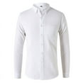 thumbnail image 1 of Mens Shirts Casual,Mens Casual Shirts,Men Casual Stand Collar Button Long Sleeve Solid Color Long Sleeve Shirt,Shirt for Men, 1 of 3