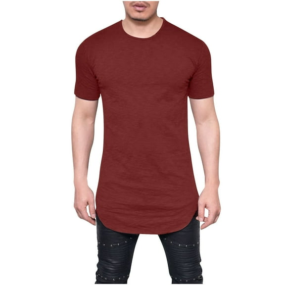 Mens Shirts Casual,Mens Shirts Casual Summer,Men's Summer Casual Fashion Slim Round Neck Short Sleeve Round Neck Shirt,Mens Short Shorts