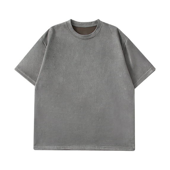 Mens Shirts Casual,Mens Shirts Casual Summer,Men's Summer Casual Solid Color Fitting Short Sleeved Round Neck Shirts,Mens Short Shorts