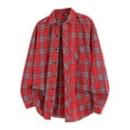 thumbnail image 1 of Mens Shirts Casual Plaid Loose Fit Button Up Spring Summer Fall Tops with Pockets Collared Long Sleeve Comfortable Dress Shirts for Men, 1 of 3