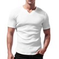 thumbnail image 1 of Mens Shirts Casual Qiggri Men Casual Fashion Short Sleeve Solid Pullover V-Neck Sports Tank Muscle Shirts For Men, 1 of 6