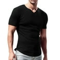 thumbnail image 1 of Mens Shirts Casual Qiggri Men Casual Fashion Short Sleeve Solid Pullover V-Neck Sports Tank Muscle Shirts For Men, 1 of 7