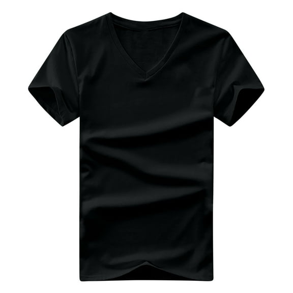 Mens Shirts Casual Qiggri Men's-Neck Solid Color Short Sleeve Top Short Sleeve-Neck Blouses Shirts Summer Shirts