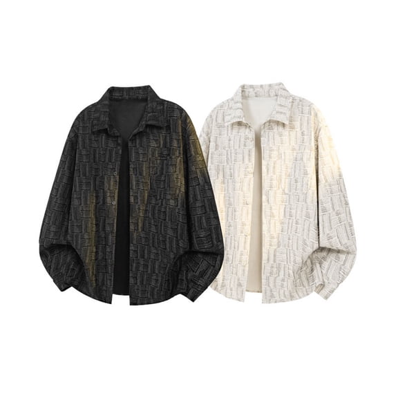 Mens Shirts Casual Solid 2026 Large Size Corduroy Long Sleeve Button Down Lapel Top Loose Comfortable Shirt for Men Black XXXXL