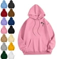 thumbnail image 1 of Mens Shirts Casual Solid Color Print Long Sleeve Cotton Hooded Collar Drawstring Hoodies Pullover Sweatshirts Orkout, Walking, Gym Fitness Sweatshirts for Men, 1 of 5