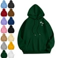 thumbnail image 1 of Mens Shirts Casual Solid Color Print Long Sleeve Cotton Hooded Collar Drawstring Hoodies Pullover Sweatshirts Orkout, Walking, Gym Fitness Sweatshirts for Men, 1 of 5
