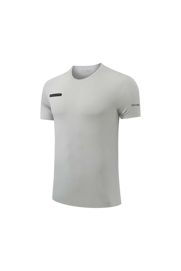 Mens Shirts Casual Stylish,Mens Ice Silk Seamless T-Shirt Solid Short Sleeve Shirt with Tapered Fit for Summer Sports Running Top