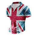 Mens Shirts Casual Summer Lapel Zipper Birthday British National Day