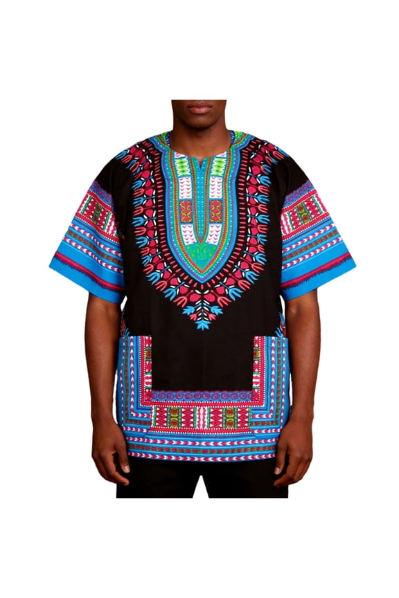 Mens Shirts Casual Tee With Abstract African Pattern (Classic Fit) Clothes