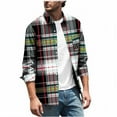 thumbnail image 1 of Mens Shirts Classic Loose Plaid Lapel Shirts for Men 2025 Vintage Button Down Long Sleeve Stylish Checkered Shirt Jackets, 1 of 5