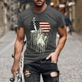 thumbnail image 1 of Mens Shirts under $5.00 Independence Day Printing Short Sleeve Round Neck Shirts for Men Pullover Men's T-Shirt Shirts for Men Dark Gray XXXL, 1 of 5