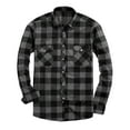 thumbnail image 1 of Mens Shirts Clearance Long Sleeve Cardigan Checkered Printing Button Lapel Shirt Gray S, 1 of 2