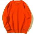 thumbnail image 1 of Mens Shirts Pullover Long Sleeve Solid Hoodie Sports Round Collar Sweatshirt Orange 3XL, 1 of 3