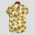 thumbnail image 1 of Mens Shirts Short Sleeve Hawaiian Ethnic Casual Printing T-shirt Yellow 3XL, 1 of 6