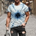 thumbnail image 1 of Mens Shirts Clearance Short Sleeve Round-Neck Printing Pattern T-shirt Blue XL, 1 of 5