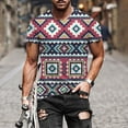 thumbnail image 1 of Mens Shirts Short Sleeve Round Neck Printing Pattern T-shirt Hot Pink XL, 1 of 5