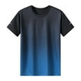 thumbnail image 1 of Mens Shirts Short Sleeved Round Neck Gradient Top Blue XL, 1 of 3