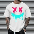 thumbnail image 1 of Mens Shirts Short Sleeved Round Neck Printed T-shirt White 3XL, 1 of 4