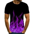 thumbnail image 1 of Mens Shirts Short Sleeves Round Neck Casual Printing Pullover Fitness Sports T Shirt Purple XL, 1 of 4
