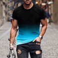 thumbnail image 1 of Mens Shirts Short Sleeves Round Neck Casual Printing Pullover Fitness Sports T-Shirt Sky Blue XL, 1 of 5