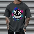 thumbnail image 1 of Mens Shirts under $5.00 Short Sleeved Round Neck Printed T-shirt Gray 2XL, 1 of 4