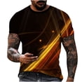 thumbnail image 1 of Mens Shirts Clearance under $5.00 Short Sleeves Round Neck Casual Printing Pullover Fitness Sports T Shirt Gold 5XL, 1 of 3
