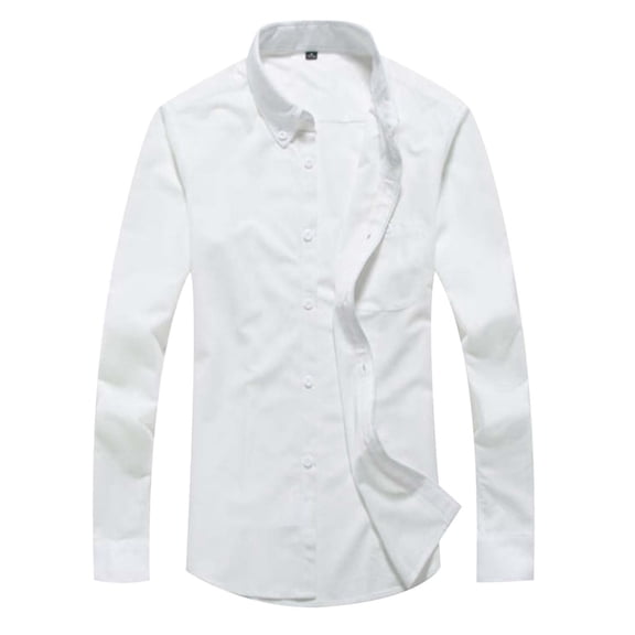 Mens Shirts,Corduroy Shirt Solid Color Casual Top Long Sleeve Button Down Comfortable Wear,Shirts for Men,5XL,White