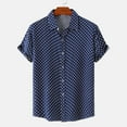 thumbnail image 1 of Mens Shirts Cotton-Blend Short Sleeve Button-Down Collared Tshirts Shirts Mens Casual Polka Dot Printed Lightweight Loungewear Tees Tops, 1 of 8