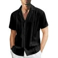 thumbnail image 1 of Mens Shirts Dress Solid Short Sleeve Stretch formal Business Casual Button Down Men's T-Shirts, 1 of 1