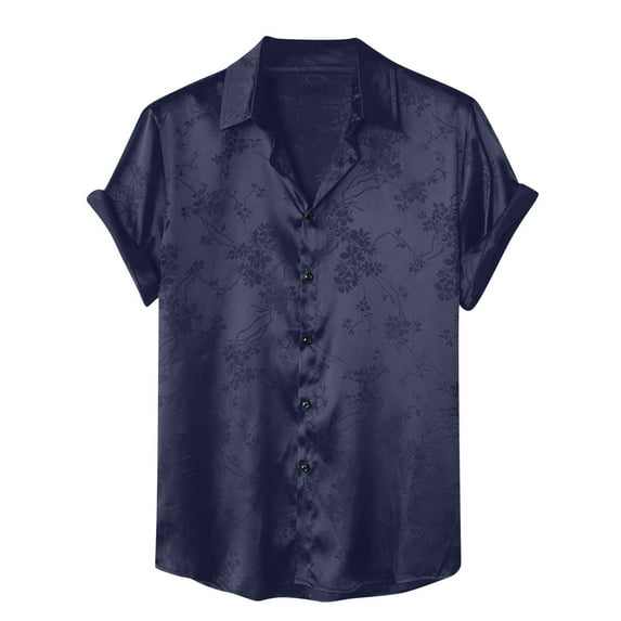 Mens Shirts Dress Solid Short Sleeve Stretch formal Business Casual Button Down Men's T-Shirts