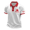 thumbnail image 1 of Mens Shirts Embroidered Maple Breathable Blend Short Sleeve Mens Rugby Shirt,White,S, 1 of 3