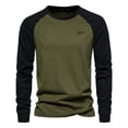 thumbnail image 1 of Mens Shirts Fall Winter Casual Long Sleeved Base Stitching T Shirts for Man, 1 of 7