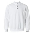 thumbnail image 1 of Mens Shirts Polo Shirts Fashion Long Sleeved Round Neck Half High Neck Solid Color Button Summer Clothing,White,M, 1 of 6