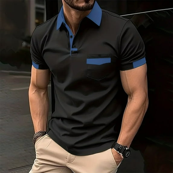 Mens Shirts Gifts for Men Charming Men's Shirt Super Light Short Sleeve Casual Men's Wear Black Cotton Blend 2XL