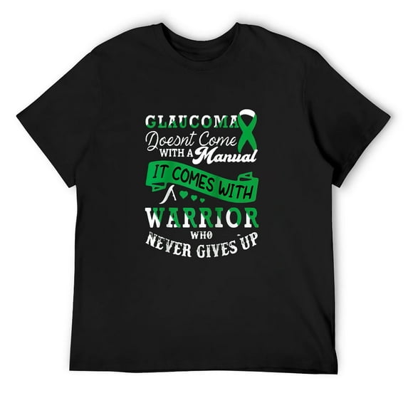 Mens Shirts Glaucoma Awareness Warrior Support Green Ribbon Raglan Baseball Tee Black Medium