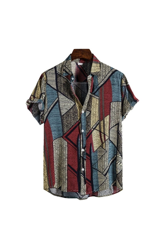 Mens Shirts Graphic Design Cardigan Short Sleeve Hawaiian Flower Turtleneck Beach Summer Shirts