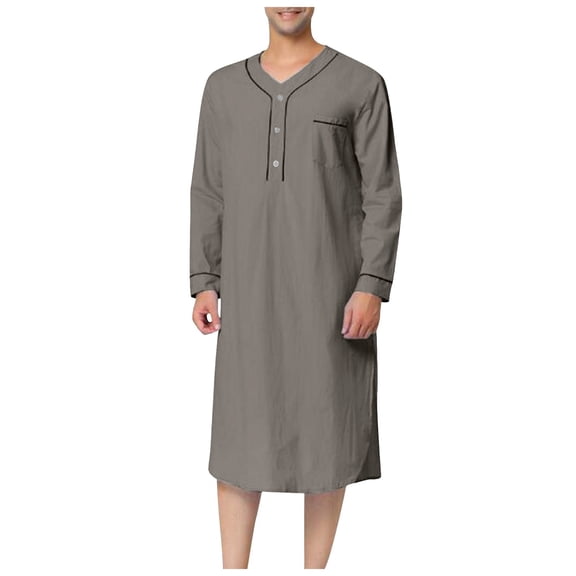 Mens Shirts,Hawaiian Shirt for Men,Mens Arabia Casual Long Sleeve Pocket Loose Robe Shirt Robe Solid Pocket,Shirts for Men,Tank Tops Men(Color:Grey,Size:L)