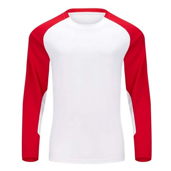 Mens Shirts High Elastic Long Sleeve Round Neck Casual Running Fitness Exercise Top,Blouse for Men Wine L