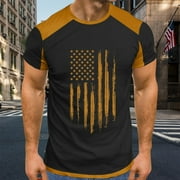 HOMCHY Mens Shirts Independence Day Solid Short Sleeve Crew Neck Polo Shirts for Men 4th of july Tank Tops Men Hawaiian Shirt for Men Arm Sleeves for Men Gifts for Men Golf Shirts for Men Orange Polyester 6X