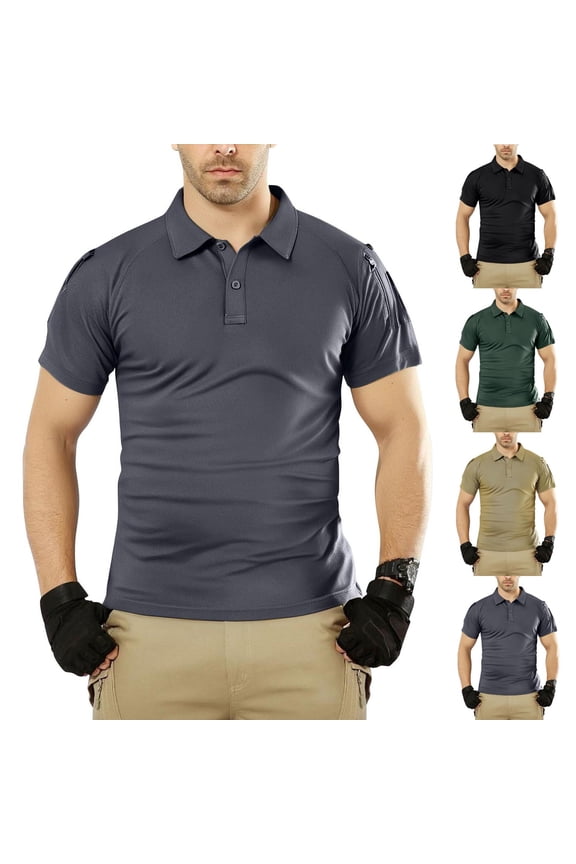 Mens Shirts, LONKITO Outdoor Hiking Work Shirts Short Sleeve Cargo Uniform Slim Fit Summer Clothes