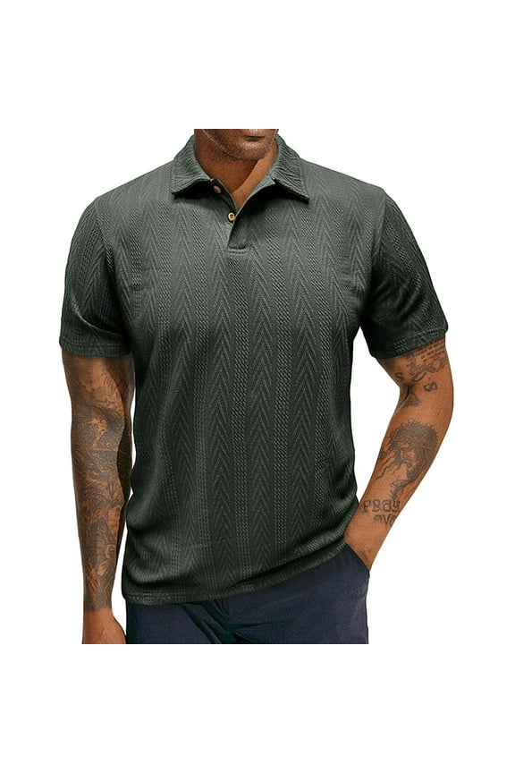 Mens Shirts Lapel Comfortable Short Sleeved Mens Clothing